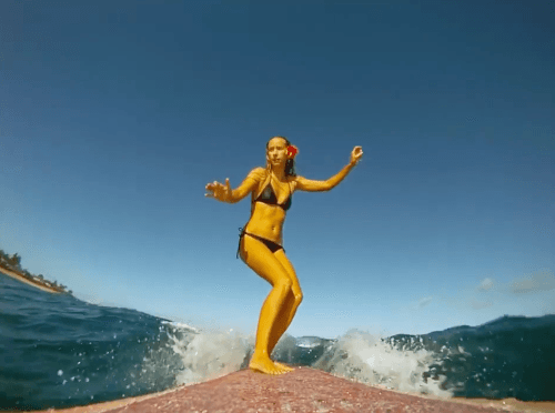 GoPro and Daize Girl surf Waikiki Hawaii